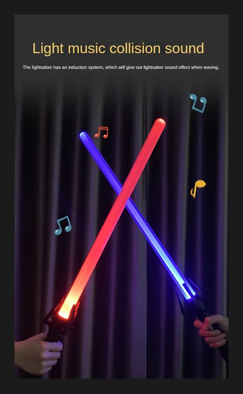 Telescopic Sword 75cm RGB Light Saber 2 In 1 7-Color/1 Color Lightsaber for 3+ Kids Laser Sword Toy Party Glow Swords Coser Toy
