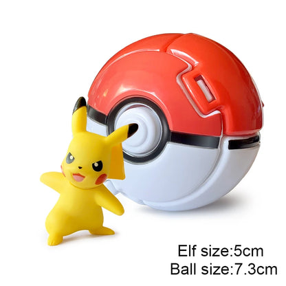Pokemon Pokeball Anime Figure Pikachu Charizard Psyduck Pocket Monster Elf Ball Kids Toys Action Model Children's Birthday Gifts