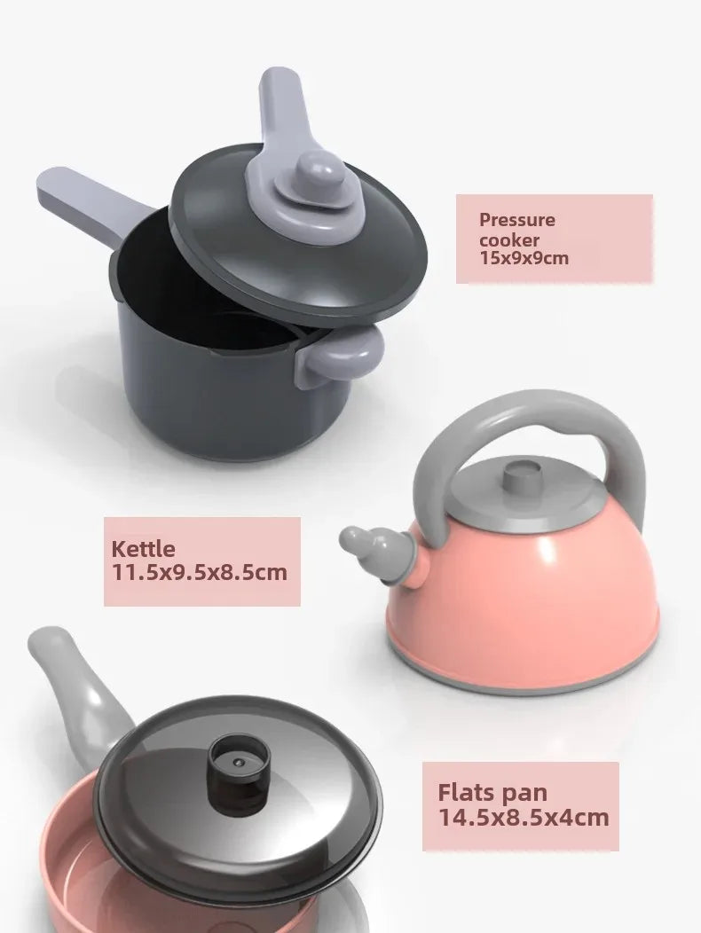 28 PCS Kids Kitchen Toys Set Play Kitchen Accessories Kit with Play Pots Pretend Food Cooking Toy Toddler Girls Boy Gift