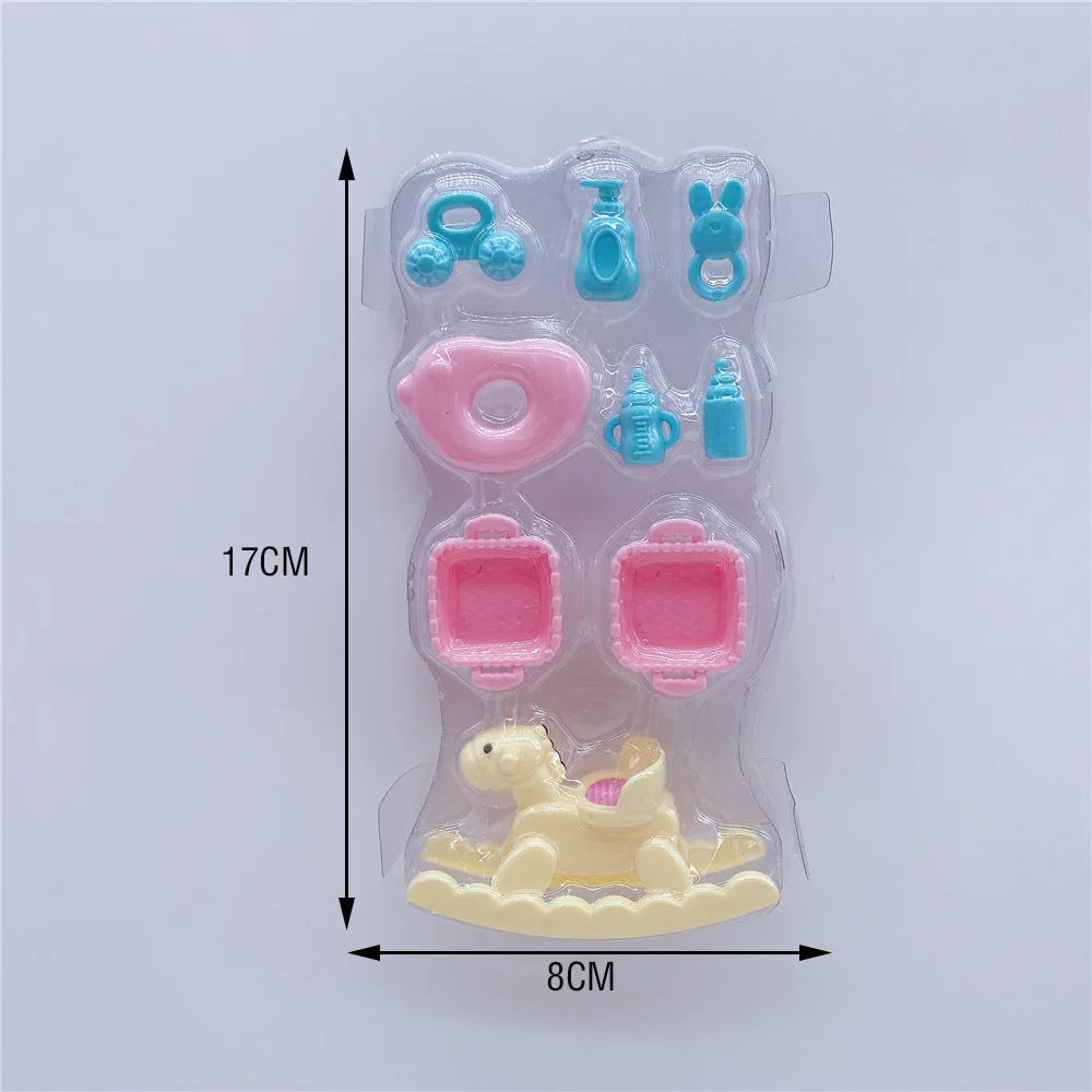 Doll Accessories Baby Dolls Pregnant Mom Father Children Family Set Christmas Birthday Present for Doll Game Toy,No Color Box