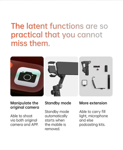 AOCHUAN 3-Axis Handheld Gimbal Stabilizer SmartXE for Smartphone for iPhone Android AI Face Tracking TikTok Vlog