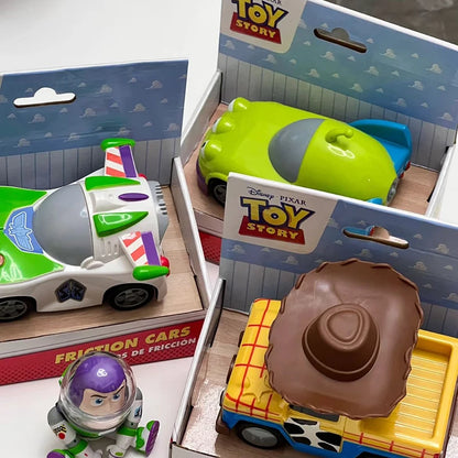 5 Styles Disney Toy Story Buzz Lightyear Woody Jessie Rex Alien Cartoon Model Inertial Pull-back Free Wheel Car Toys Kids Gift