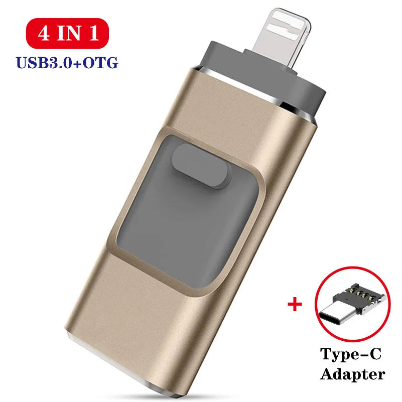 OTG Usb Flash Drive for Phone 256G 512G 128G USB 3.0 Memory Stick External Storage for Phone/Android/Type C/Windows Device4 in 1