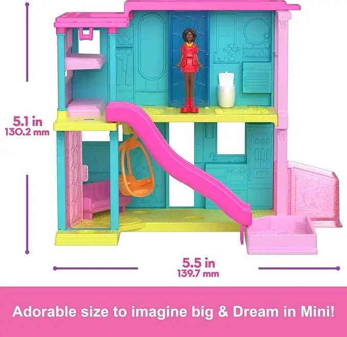 Original Barbie Mini BarbieLand Dolls House Set Furniture Accessories Diy Dreamhouse Toys for Girls Elevator Swimming Pool Scene