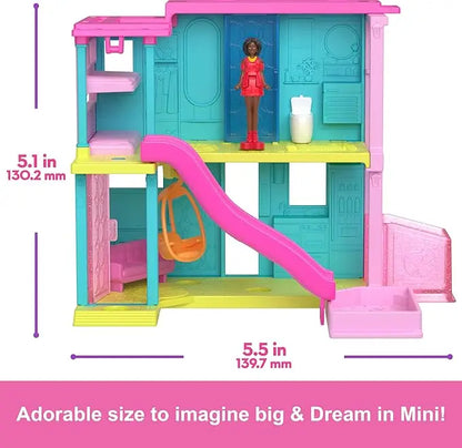 Original Barbie Mini BarbieLand Dolls House Set Furniture Accessories Diy Dreamhouse Toys for Girls Elevator Swimming Pool Scene