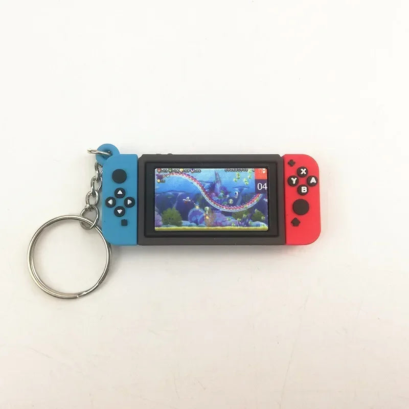 Super Marios Bros Switch Game Console Keychain Toys Children's Schoolbag Car Key Bag Pendant Ring Holder Trinkets Accessory Gift