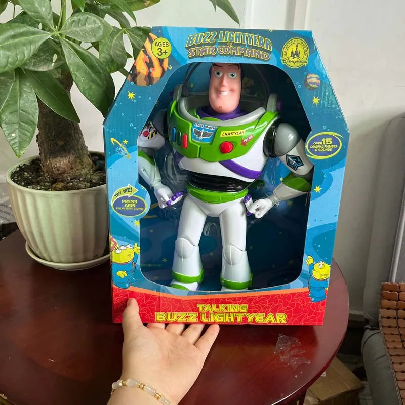 Story 3 4 Talking Woody Jessie Buzz Action Figures Real Cloth Body Doll Model Toys Voice Doll Collection Desk Ornament