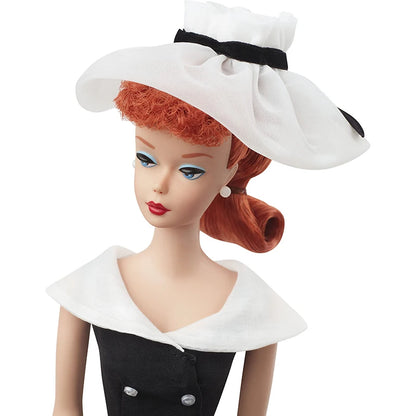 Barbie Signature 1962 After 5 Silkstone Barbie Doll Reproduction Wearing a Black and White Princess Dress Collection Toy HBY14