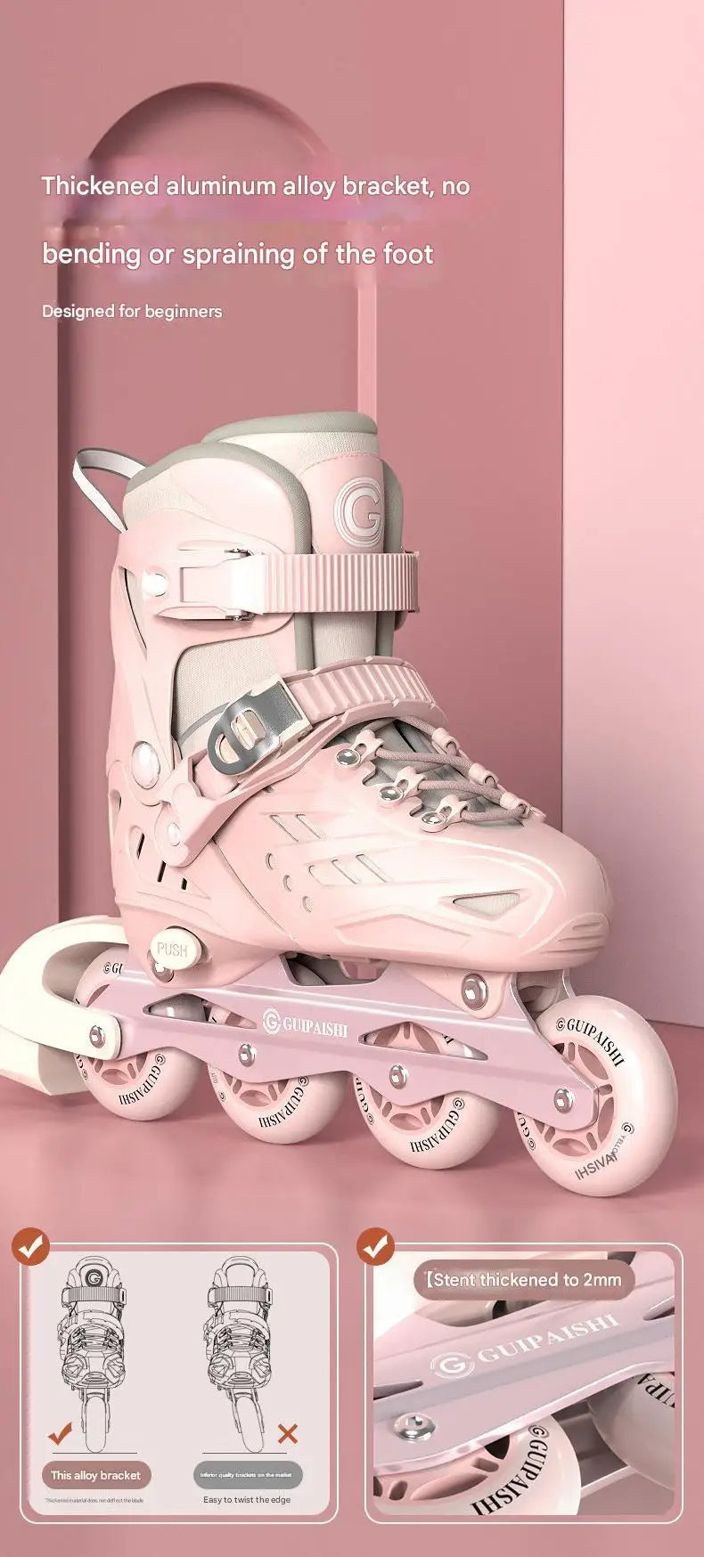 Inline Roller Skates With Helmet, Elbow And Knee Pads Shoe Bag Set Flash 4 Wheels Sneakers For Boys Girls Adjustable Skate Shoes