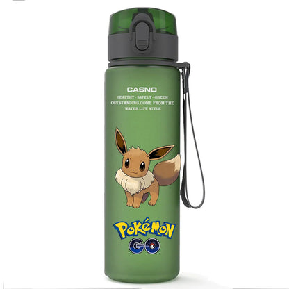 pokemon Water Bottle Large Capacity Portable Plastic Cartoon  Children fashion Kettle Adult Outdoor Sports Water Cup Gift