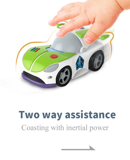 5 Styles Disney Toy Story Buzz Lightyear Woody Jessie Rex Alien Cartoon Model Inertial Pull-back Free Wheel Car Toys Kids Gift