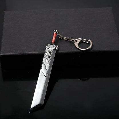 Game Final Fantasy 7 Keychain Cloud Strife Buster Metal Weapon Pendant Key Chain For Cosplay Props Unisex Pendant Jewelry Gift