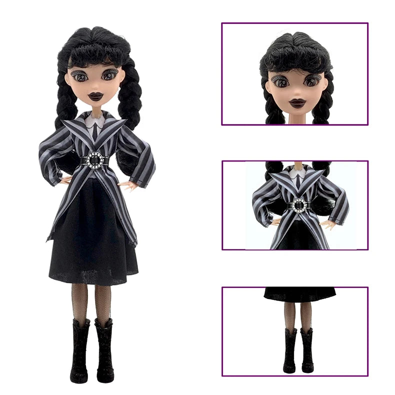 Wednesday Addams Doll Cute Action Figure Children Toys Addams Family 1/6 30cm Anime BJD Doll Room Decor DIY Model Birthday Gift