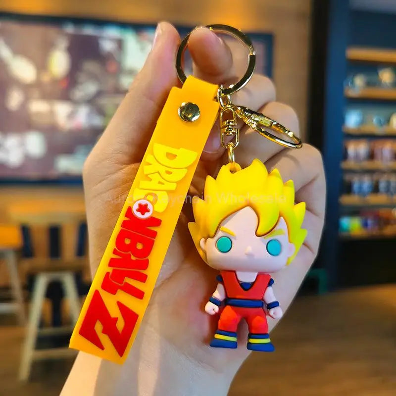 Anime Dragon Ball Keychain Z Super Saiyan Son Goku Bulma Broly Piccolo Majin Buu Series Car Pendant Keyring Kids Toys Gifts