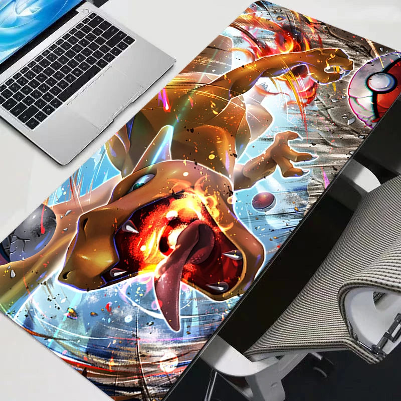Gaming Mouse Pad P-pokemon Charizard Home New HD Pc Mousepad XXL keyboard pad Non-Slip Office Carpet Laptop Mice Pad Gift