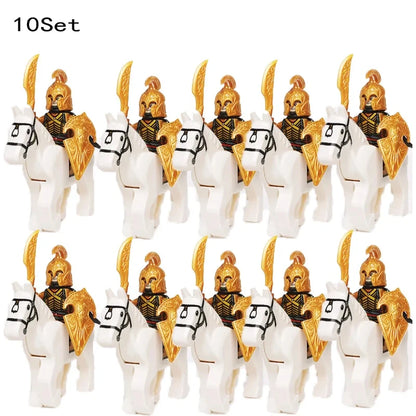 new 10sets Knights Dark Sauron Battle Five Armies with Sword Rohan with horse blocks kids toy