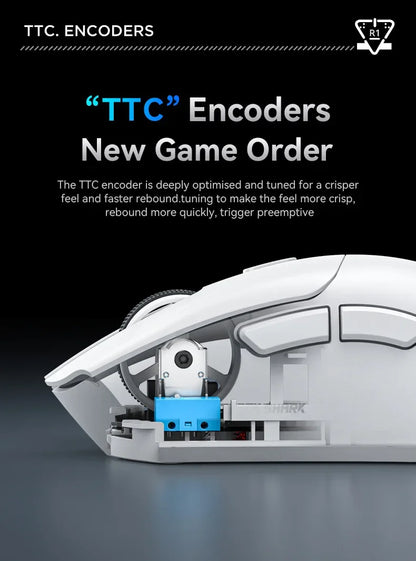 Attack Shark R1 2.4G USB Tri-modeWireless Gaming Mouse Bluetooth Connection 18000DPI 1000Hz Macro Mice For PC