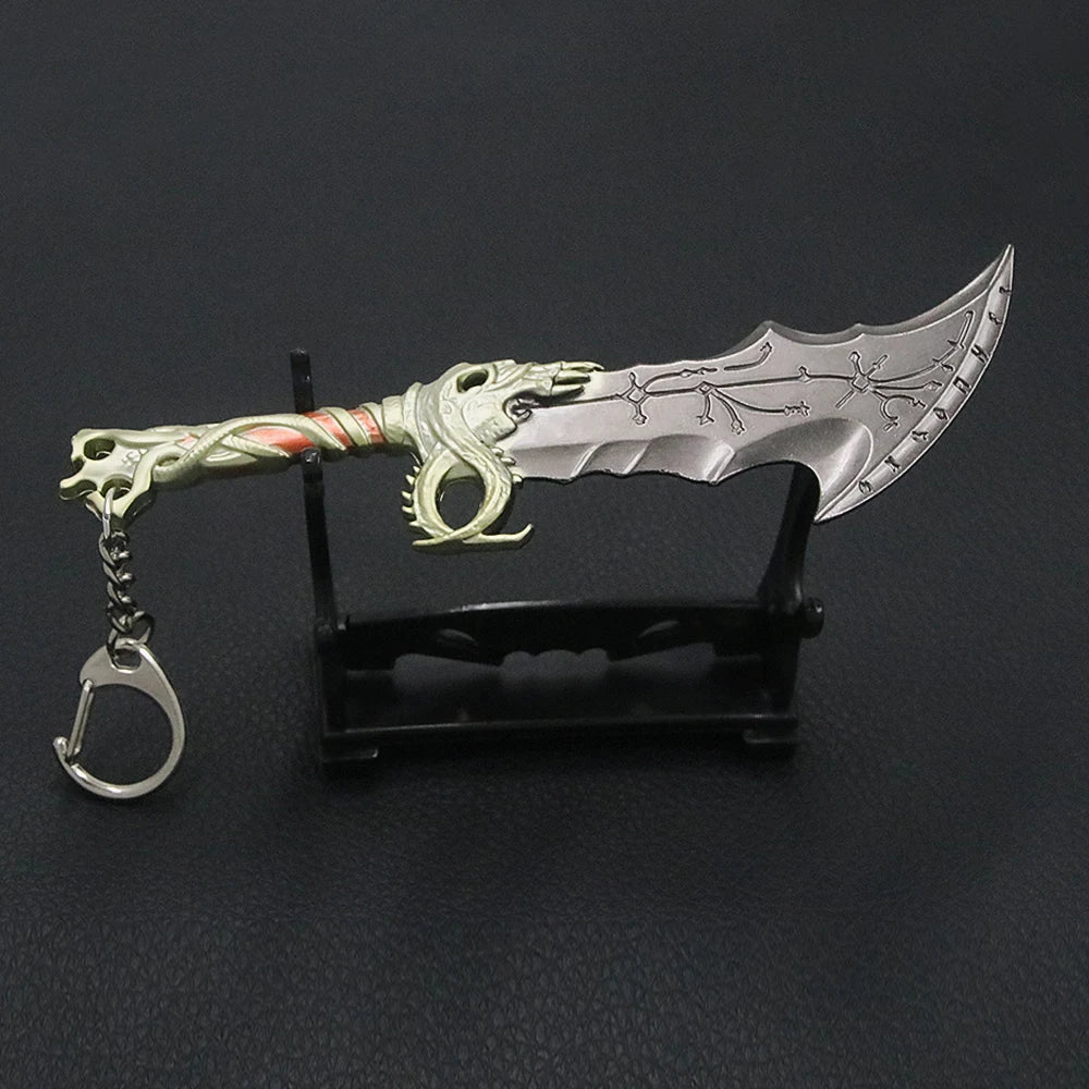 New God of War Ragnarok Keychain Kratos Ares Thor's Hammer Mjolnir Blades of Exile Leviathan Axe Weapon Penant Key Chain Jewelry