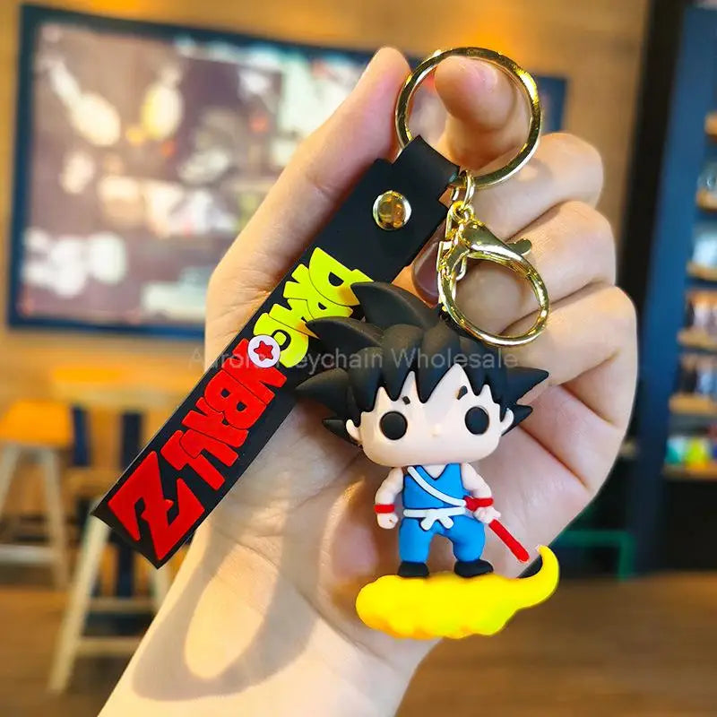 Anime Dragon Ball Keychain Z Super Saiyan Son Goku Bulma Broly Piccolo Majin Buu Series Car Pendant Keyring Kids Toys Gifts