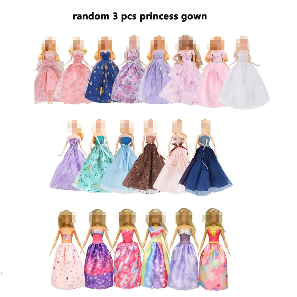 46PCS 11.5'' Doll Clothes =3 Wedding Gown 2 Tops 2 Pants 2 Dress 2 Swimsuit 5 Braces Skirt 10 shoes 22 Accessories for 32cm Doll
