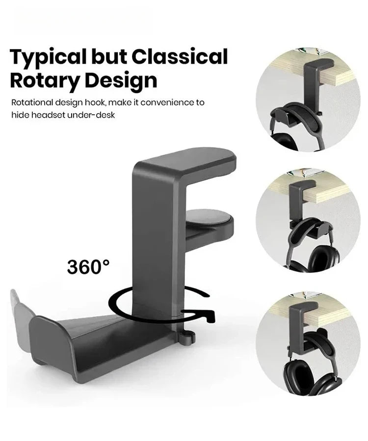 Earphone holder no punching cup holder desktop storage hook holder 360 degree rotating clothes backpack game controller holder