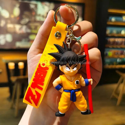 Anime Dragon Ball Keychain Z Super Saiyan Son Goku Bulma Broly Piccolo Majin Buu Series Car Pendant Keyring Kids Toys Gifts