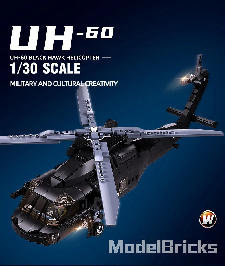 692PCS Military UH-60L Medical Rescue Aircraft Building Blocks Black Hawk Helicopter Model Bricks With Mini Dolls Kids Toy Gifts