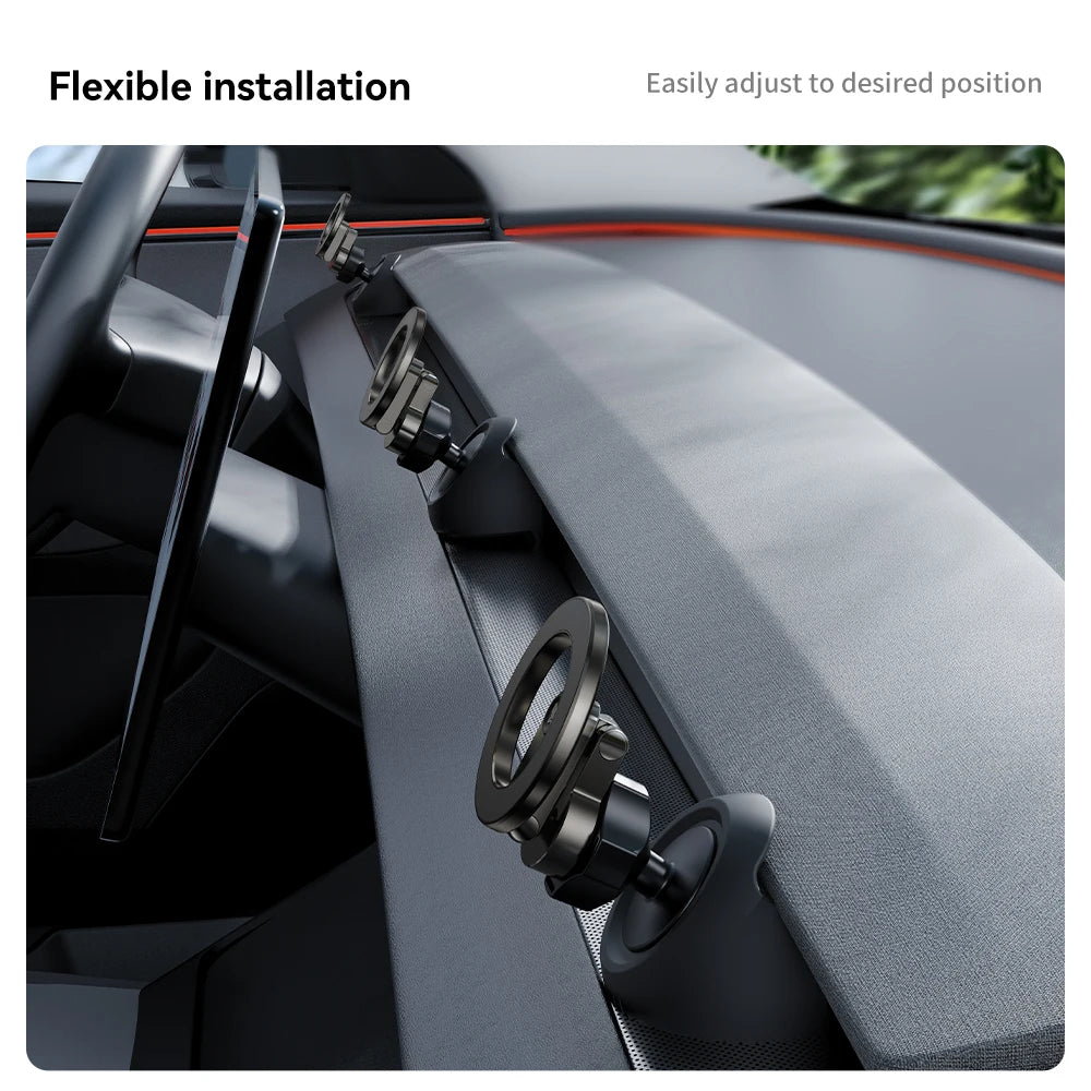 YZ Tesla Model 3 Y Highland Juniper 2025 Stronger Magnetic adjustable Metal Car Phone support silicone base holder