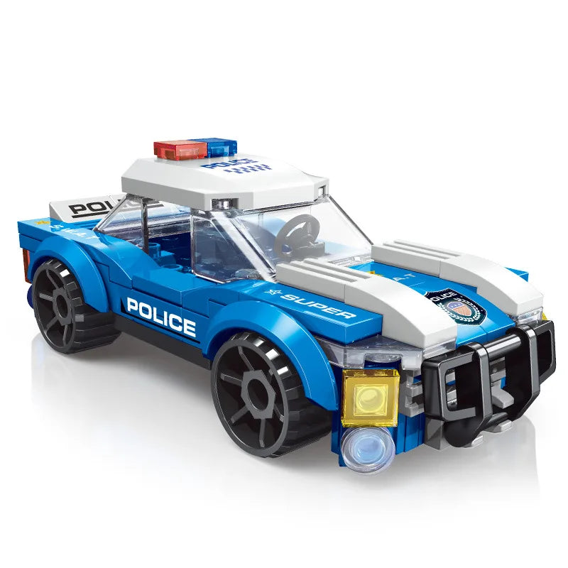 NEW DIY MOC City SWAT Super Police Sports Car Truck Dual-Rotor Helicopter Famous Building Blocks Bricks Kits Classic Model
