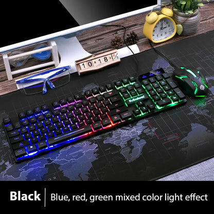 Conjunto de teclado e mouse KM320 teclado retroiluminado de jogo luminoso à prova d'água