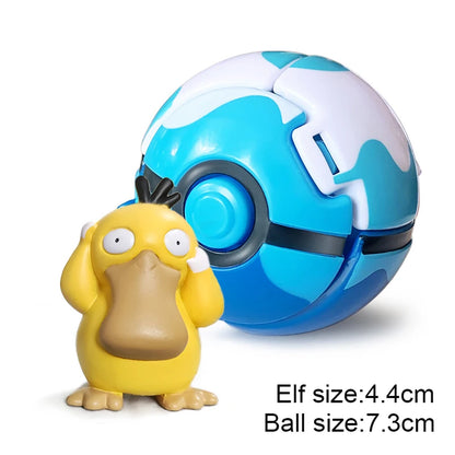 Pokemon Pokeball Anime Figure Pikachu Charizard Psyduck Pocket Monster Elf Ball Kids Toys Action Model Children's Birthday Gifts