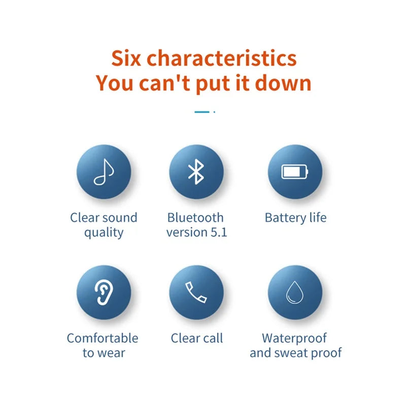 New YYK520 Wireless Headset Business Ear-mounted Bluetooth V5.1 Hands-free Call Noise Reduction Headphones with Charging Case