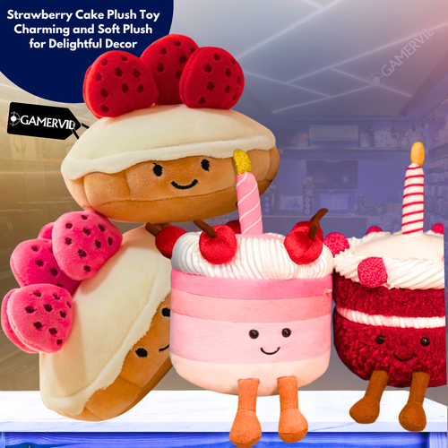 Buy 1 and Get another Random One Free- Kawaii Strawberry Cake Plush Toy - Soft & Adorable Decor