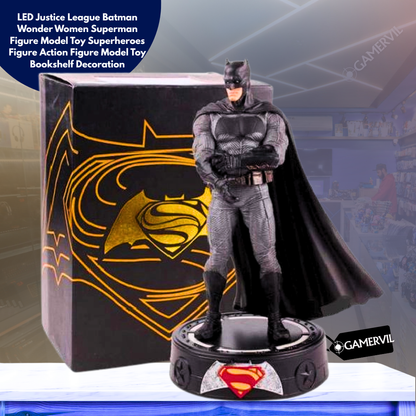 LED Justice League Batman Wonder Women Superman Figure Model Toy Superheroes Figure Action Figure Model Toy Bookshelf Decoration