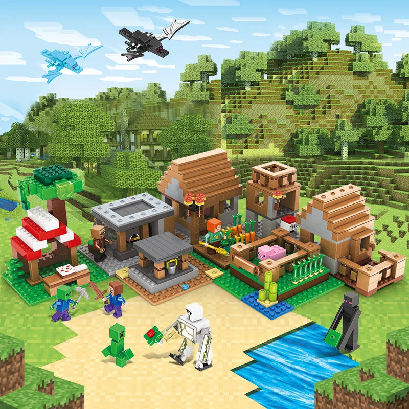 1089pcs My World Building Blocks Set Mechanism Mountain Cave Kids Interactive STEM Educational Toy Creative Gifts for Boys Girls