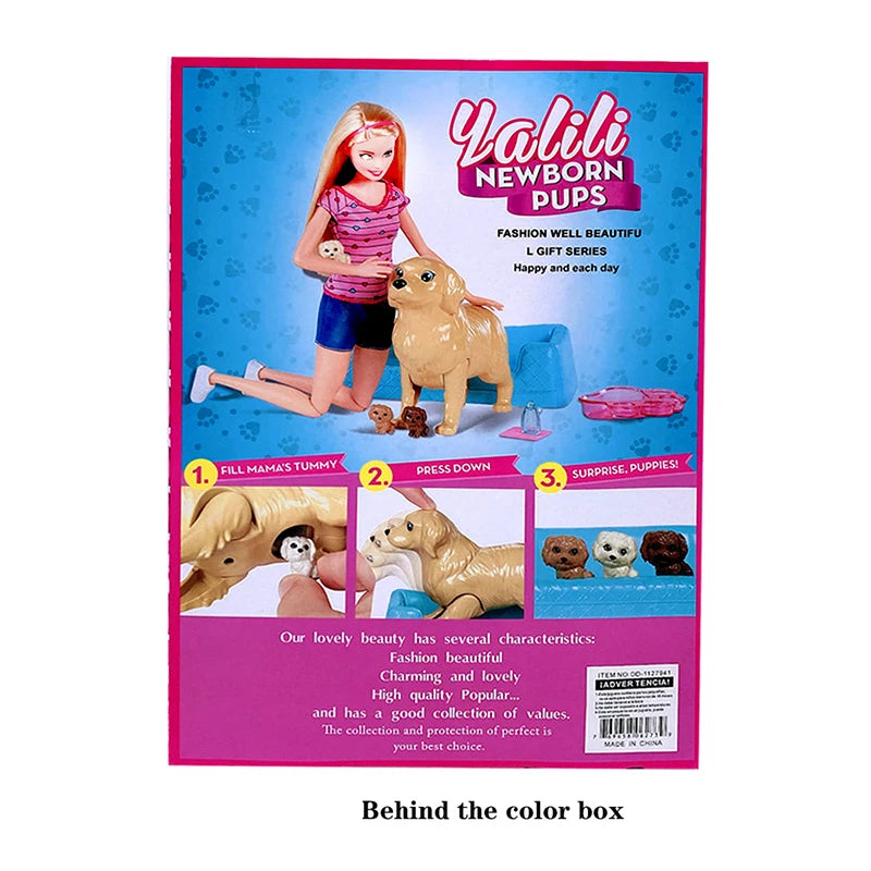 New DIY 30cm Princess Doll and Will Give Birth to Small Dogs Big Dog Toy for Children Playing Games Girl's Birthday Gift