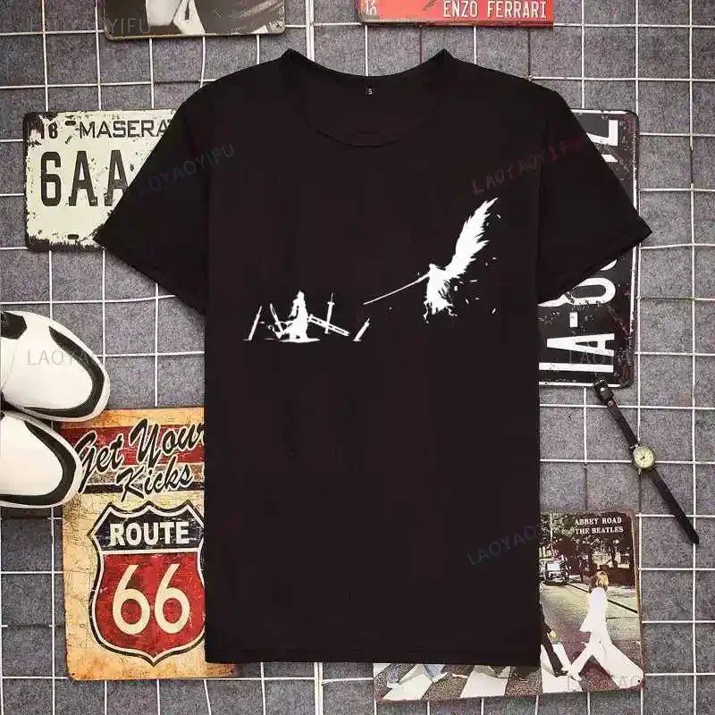 Cloud Strife Final Fantasy T Shirt Black Cloud VII FF7 Video Game Tops NEW Game Shirts Short Sleeve Men Graphic T Shirts