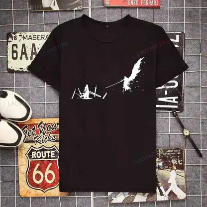 Cloud Strife Final Fantasy T Shirt Black Cloud VII FF7 Video Game Tops NEW Game Shirts Short Sleeve Men Graphic T Shirts