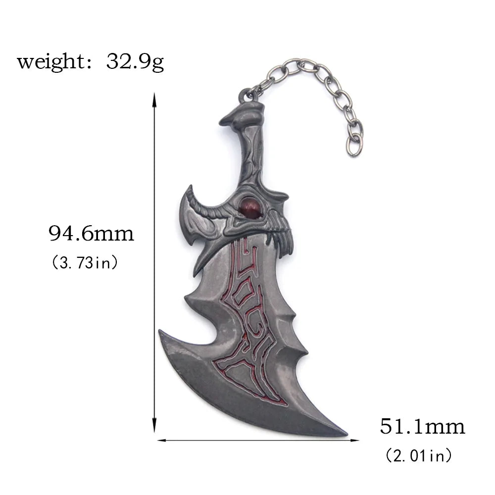 New God of War Ragnarok Keychain Kratos Ares Thor's Hammer Mjolnir Blades of Exile Leviathan Axe Weapon Penant Key Chain Jewelry