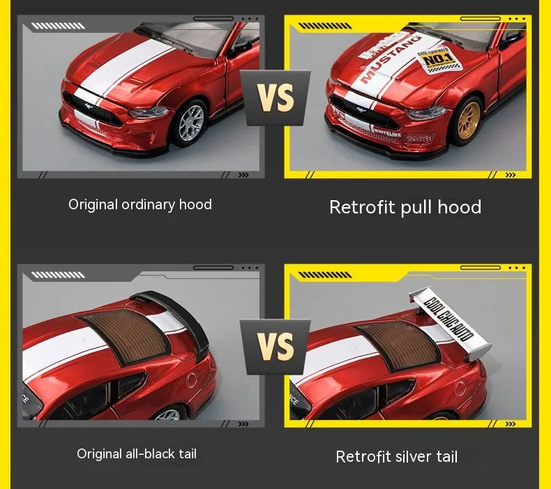 CCA DIY Customizable 1:43 Scale Ford Mustang Alloy Car Model Kit - Unique Racing Car Collectible for Hobbyists & Enthusiasts