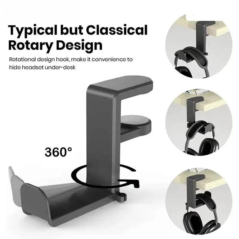 Earphone holder no punching cup holder desktop storage hook holder 360 degree rotating clothes backpack game controller holder