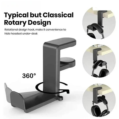 Earphone holder no punching cup holder desktop storage hook holder 360 degree rotating clothes backpack game controller holder