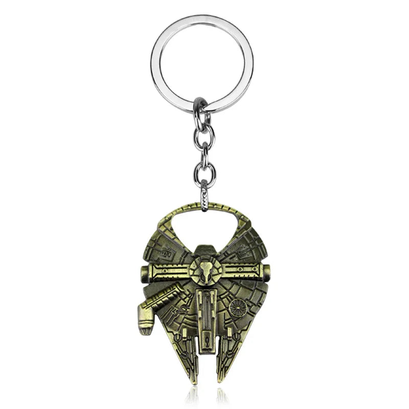 Disney Star Wars Spaceship R2-D2 Keychain The Mandalorian Movie Character Cartoon Animation Pendant Metal Accessories