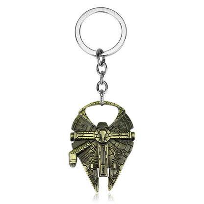 Disney Star Wars Spaceship R2-D2 Keychain The Mandalorian Movie Character Cartoon Animation Pendant Metal Accessories