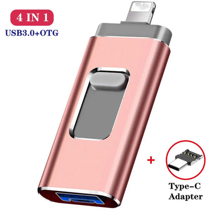 OTG Usb Flash Drive for Phone 256G 512G 128G USB 3.0 Memory Stick External Storage for Phone/Android/Type C/Windows Device4 in 1