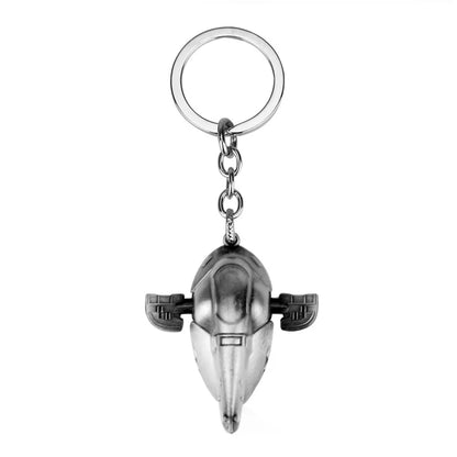 Disney Star Wars Spaceship R2-D2 Keychain The Mandalorian Movie Character Cartoon Animation Pendant Metal Accessories