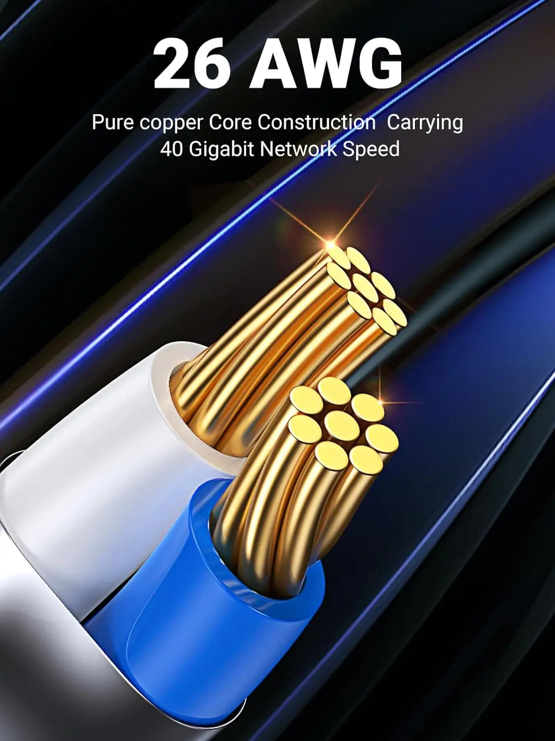 MIZIQIER long CAT 8 Flat Network Internet Cable 40Gbps SFTP RJ45 LAN Cable Patch Cord for Modem Router Gaming PC PS4/5/6 Xbox