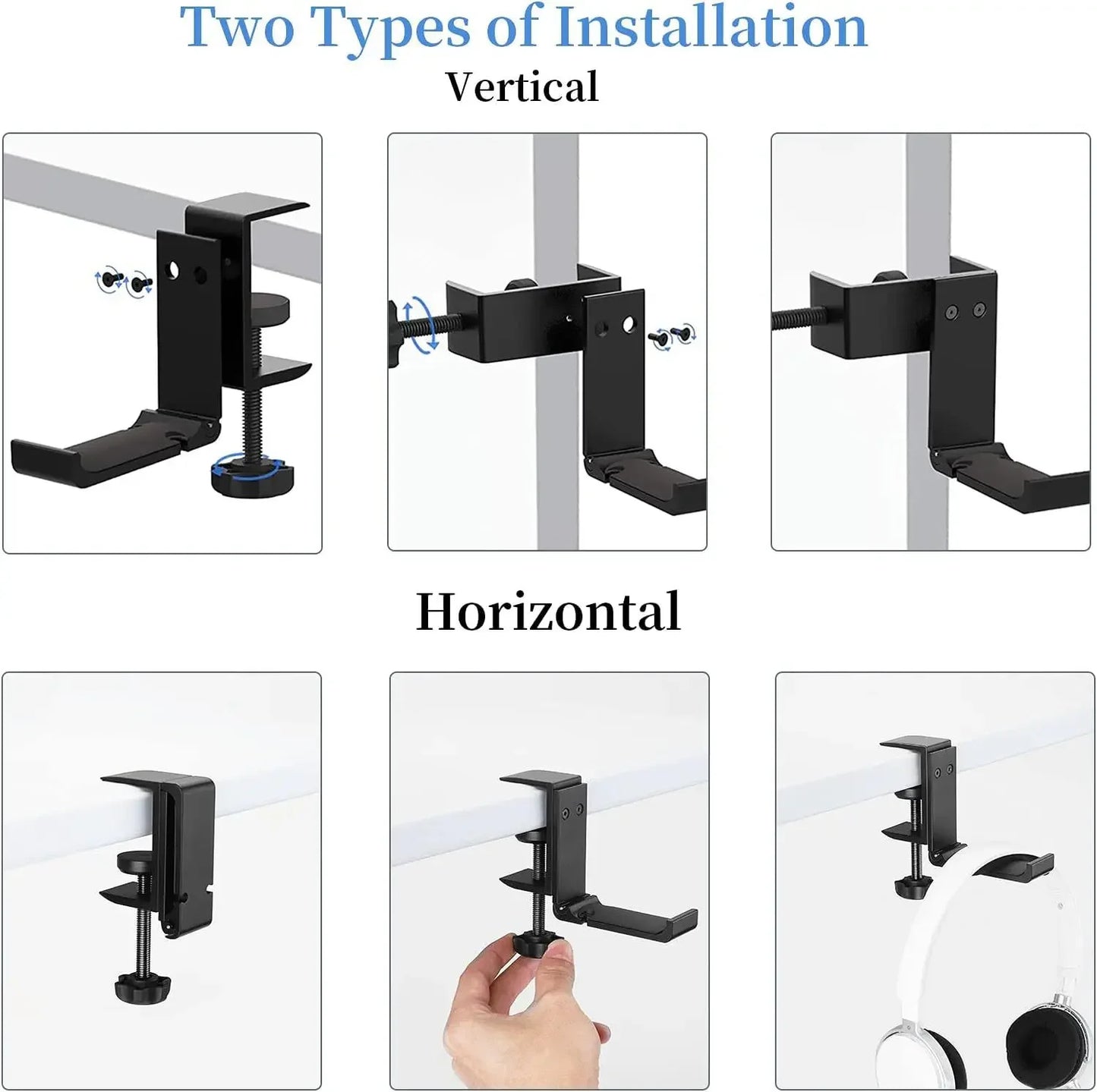 Earphone holder no punching cup holder desktop storage hook holder 360 degree rotating clothes backpack game controller holder