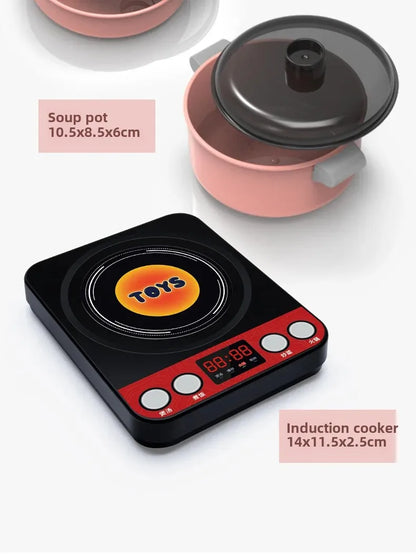 28 PCS Kids Kitchen Toys Set Play Kitchen Accessories Kit with Play Pots Pretend Food Cooking Toy Toddler Girls Boy Gift