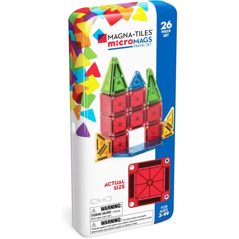 26/30 pçs conjunto de construção magnética de viagem, mini blocos de construção de telha magnética 3d, brinquedos magnéticos de haste brinquedos educativos para crianças